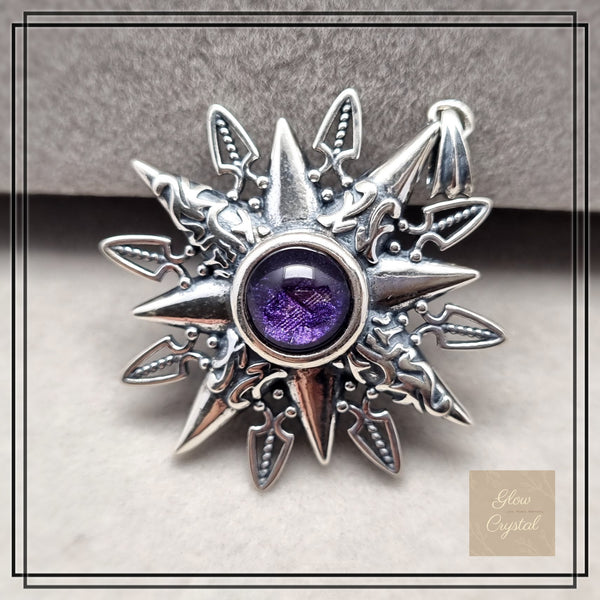 P0148 - Gibeon Meteorite Pendant - Starburst Purple