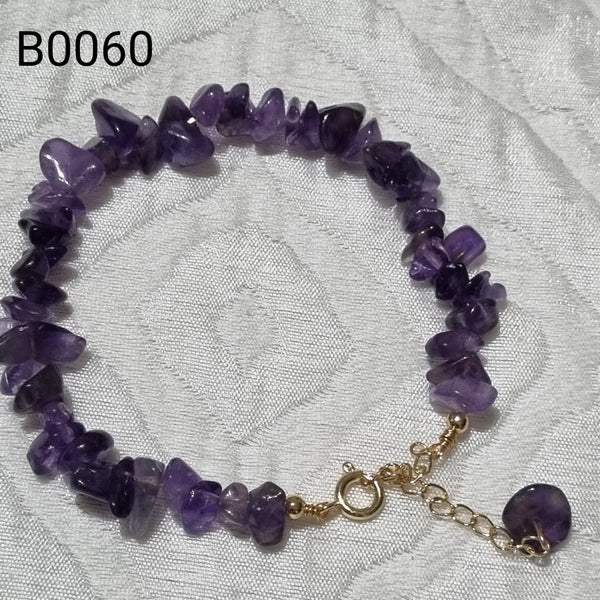 B0060 - Freeform Amethyst Bracelet - 6mm width