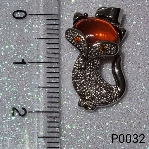 P0032 - Orange Garnet Foxy Pendant