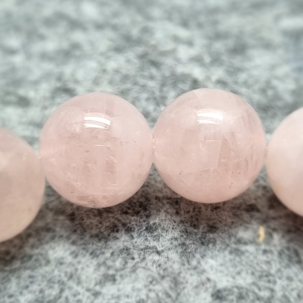 B0481 - Rose & Strawberry Quartz Bracelet - 10-12+mm