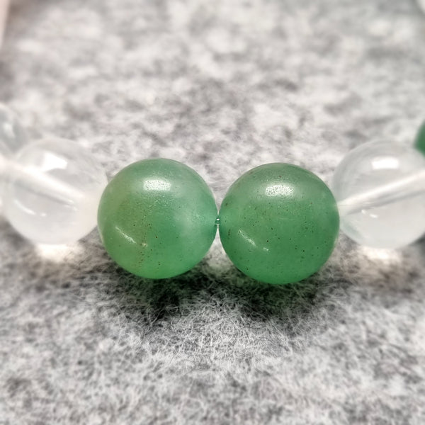 B0500 - Rose Quartz & Green Aventurine Bracelet - 10+mm