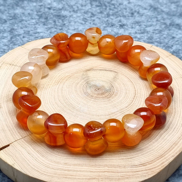 B0536 - Red Southern Agate Bracelet  - 9.9 - 12.6mm