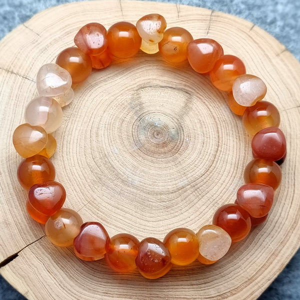 B0536 - Red Southern Agate Bracelet  - 9.9 - 12.6mm