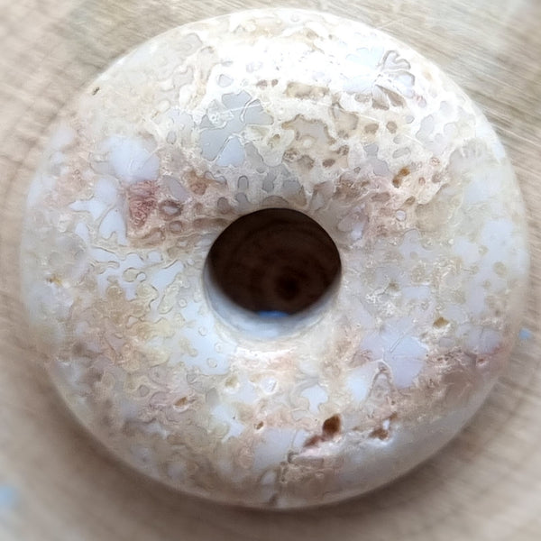 C0083 - Coral Jade Donut (珊瑚玉平安扣) - 16.5mm