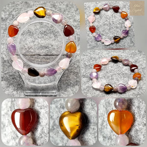 B0727 - Mutli Treasure Hearts Crystal Bracelet